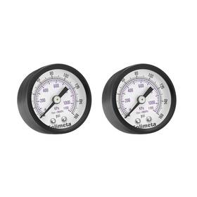 S51012 Solimeta Air Pressure Gauge For Compressor Filter 1-1/2 Inch Dial Center Back Mou