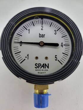 02-4817-t Span Pressure Gauge -1 To 5 Bar - 1/2 Inch Npt New