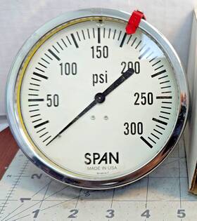 6685-01-534-2357 Span 300 Psi 4 Inch Face Stainless Steel Industrial Process Gauge Liquid Fill B3b1