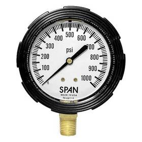 Lfs-220-1000-g Span Pressure Gauge To 1000 Psi 1/4 In Mnpt Black