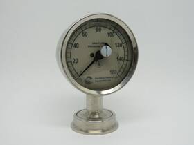 3s-e-2u-gf-bt-ss Spe Sani-flow Ss Pressure Gauge 0-160psi 3.5 Inch Diam Used