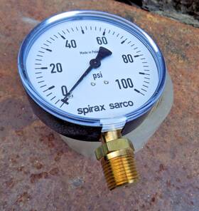 0273299 Spirax Sarco Single Scale Pressure Gauge 4 In Dial To 100 Psig Npt