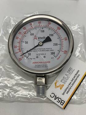 30inhg-300 Stellar Ste500-2 4 Inch Ammonia Gauge -30inhg-300 Psi 316 Ss Tube And Socket 1/4 Npt