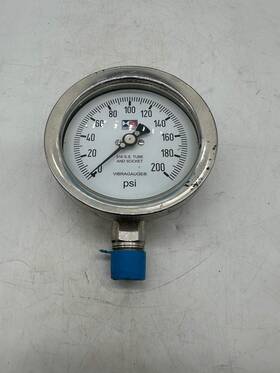 41sv-200 Stewarts-usa Vibragauge Pressure Gauge 4 Inch 0-200psi 1/2 Npt 316ss No Bo