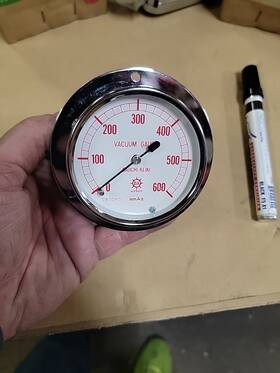 61-25958-05 Stewarts-usa Daiichi Keiki Vacuum Gauge 0-600 Mmaq Panel Mount