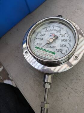 S-4462 Stewarts-usa Stainless Steel 316 Pressure Gauge Range 0-10 000 Psi