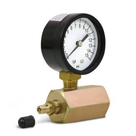 7437 Supply Giant 804595052150 Gas Tester Gauge 0-15 Psi Low Pressure 3/4 Inch Fip Hex Body 2 Dial