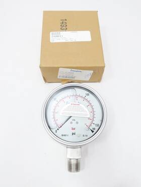 Pgi-100b-pg160-lap1 Swagelok Pressure Gauge 3-1/2in 1/2in Npt 0-160psi