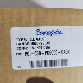 Pgi-63b-pg6000-caox Swagelok - 6000psi Pressure Gauge Back Mount New