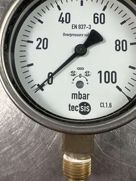 P1520b087901 Tecsis En 837-3 Pressure Gauge Mbar Cl1.6