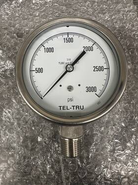 40300ss2l1h94 Tel-tru 40300ss2l1h9a Pressure Gauge 0-3000 Psi Size 4 1/2 Inch Lm