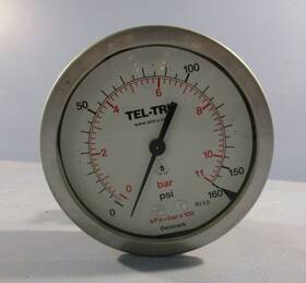 M012160 Tel-tru Thermometer Commercial Pressure Gauge 0-160 Psi Analog Dial