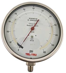Mv3x Tel-tru Pressure Gauge 0-600 Psi Industrial Grade Stainless Steel Case