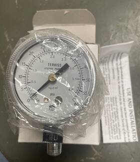 T-03-117 Terrice 2 Inch Pressure Gauge 60 Psi Nos Current Retail Is