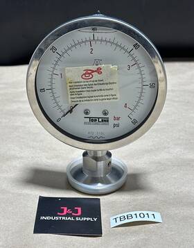 Sp74-02 Topline New Surplus- Model Filled Pressure Gauge 0-60psi 2 Inch Sanitary