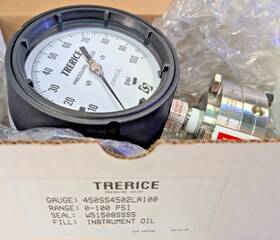 450ss4504la110-w51508sssss Trerice Pressure Gauge 450ss4502la100 0-100 Psi 4.5ftft Trl 1/2ftft Lm Instr Oil