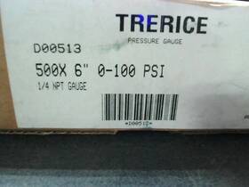 500xb6002la120 Trerice Industrial Pressure Gauge 6 Inch Dial 0-160 - New In Box