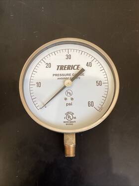 600cb4502la100 Trerice 4.5 Inch Pressure Gauge. 0-100 Psi. 1/4 Npt. 600cb4502la100. W11
