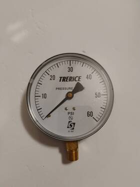 620b-45-02-l-a-100 Trerice Stainless Steel Pressure Gauge Lower Conn. 1/4 Inch Npt 4.5 - 0-60 Psi