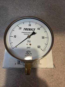620b4502la120 Trerice 620b4502la60 Pressure Gauge 1/4 Inch Size 4.5 160psi Stem - Weiss