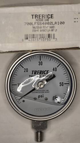 700lfb4002la60 Trerice Pressure Gauge 4 Inch Face 0-60 Psi 1/4 Mnpt Mount Model#700lfb4002la60