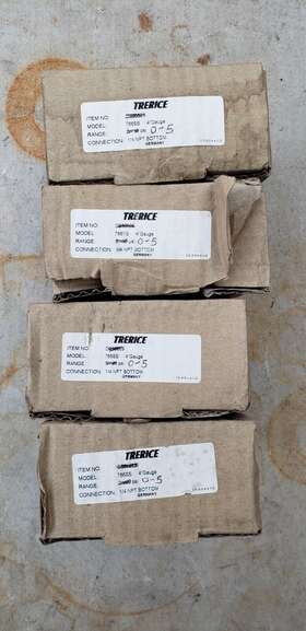 Trerice 766ss Pressure Gauges 4 Inch Dial 1/4 Npt. 0-5 Psi New