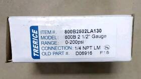 800b2502la130 Trerice Utility Gauge 2.5 Inch Dial To 200 Psi 1/4 Npt F73