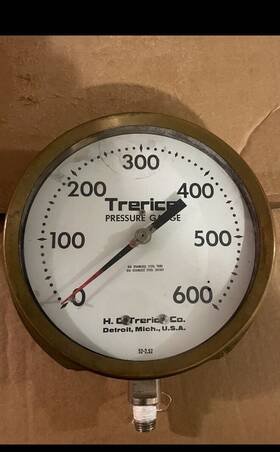 Trerice 842615108357 700ss 6 Inch Brass Pressure Gauge 0-600psi