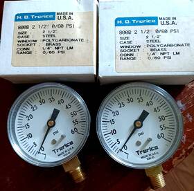 9185-03 Trerice Pressure Gauge 2 1/2 Inch 0/60psi Set Of