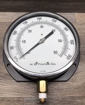 Trerice Co 52-2338 6 Inch Industrial Pressure Gauge Dual Scale 0-60 Psi 0-400 Kpa