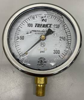 D82lfb4002la140 Trerice Glycerine Fill D80 4 Dial Gauge 0-300 Psi