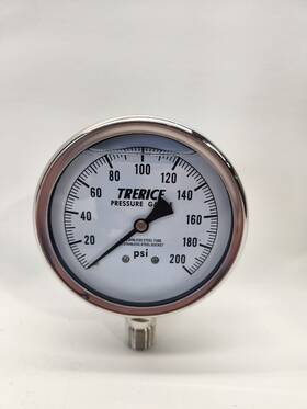D83lfss4004la200 Trerice - 4.0 Inch D80 Series Industrial Gauge 1/2 Npt 200 Psi