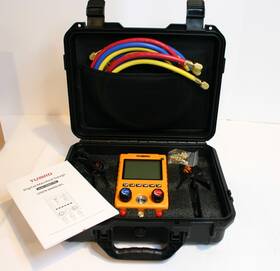 Mg800-pro Turbro Digital Hvac Manifold Gauge Set With 2 Wired Temp Clamps And Hoses