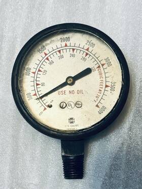 19998-1 U.s. Gauge Vintage U.s.gauge Usg Pressure 0-4000 Psi