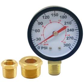 0zm-ids-00499 Uenede Pressure Gauge 0-300psi 1/4 Inch Npt Male Brass Bottom Mount 2 Dial Stainless St