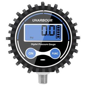 Uharbour 445022474492 Digital Air Pressure Gauge 5-200 Psi 1/8 Inch Npt 2-1/2 Dia