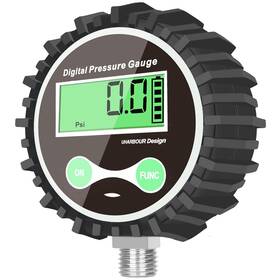 Uharbour 753775965455 Digital Gas Pressure Gauge 1/4 Inch Npt 0-250 Psi 1% Accuracy Rubber Protector