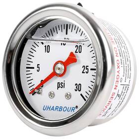 Uharbour 795890825924 Glycerin Filled Pressure Gauge With 304 Stainless Steel Case 1-1/2 Inch Dial Siz