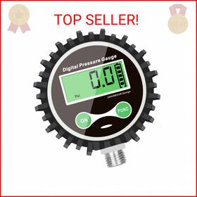 Dpg63 Uharbour Digital Air Pressure Gauge With 1/4ftft Npt Bottom Connector And Rubber P