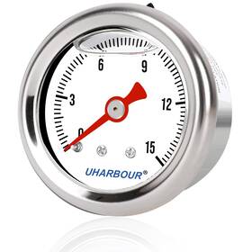 Xgd019 Uharbour Glycerin Filled Fuel Pressure Gauge With 304 Stainless Steel Case 1-1/2 Inch Dia