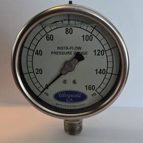 Ultraweld Co. 4n-e-1/2npt-gf-b1 Co. Insta-flow Pressure Gauge 0-160 Psi 4in 1/2in Side/bottom