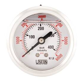 Ujp251d05006f00 Unijin P251 Series 2 Inch Dial Oil Filled Pressure Gauge With Brass Internals 0-6000 Psi/kp