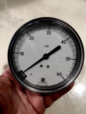 37340 Us Gauge Usg Pressure 0-60 Psi. 3.5 Inch Diameter. Black