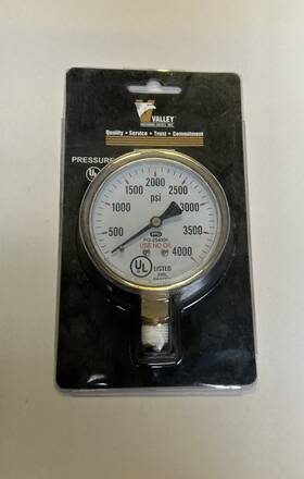 39bl Valley Pressure Gauge 0-4000 Psi New