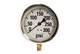 4141gxb300 Valley Industries 41 Series 4 Inch 300 Psi Pressure Gauge - Stainless Steel 1/4 Npt Brass Bottom