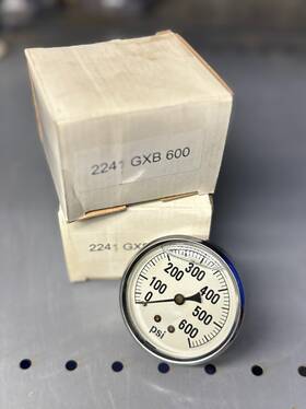 2241-gxb-600 Valley Instrument Hydraulic Pressure Gauge Liquid Filled 600 Psi Back Mount