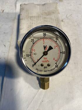 2241gxb3000 Valley Instrument Pressure Gauge 53668 2.5 Inch 0-60psi Liquid Filled Nib