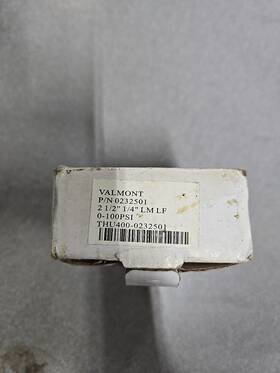 0232501 Valmont 0-100psi Pressure Gauge P/n 2 1/2 Inch 1/4
