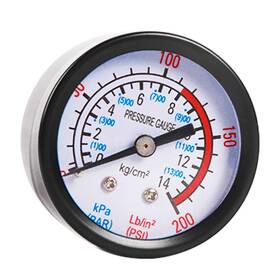 Hond0077c0001 Vicbas New Air Pressure Gauge 2 Inch Dial Center Back Mount 1/4 Npt - To 200psi