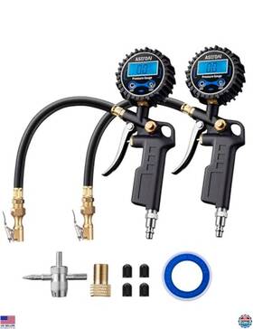 Actg250mbk2-us-1 Visit The Astroai Store Heavy-duty Digital Tire Pressure Gauge And Inflator - 250 Psi 2-pack